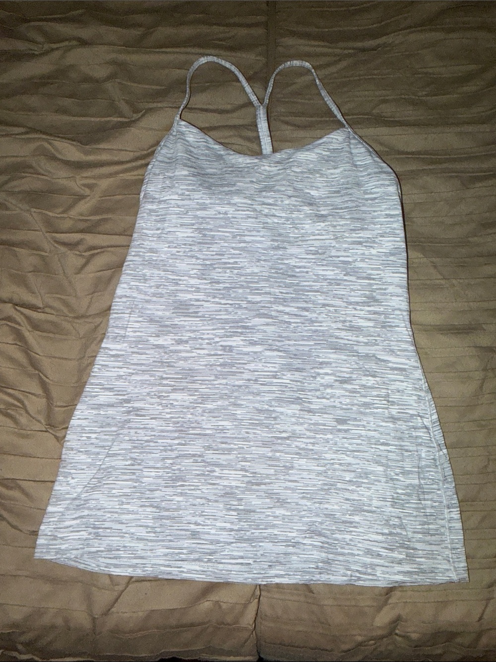Lululemon Women's Heather Light Gray Strappy Power Pose Tank